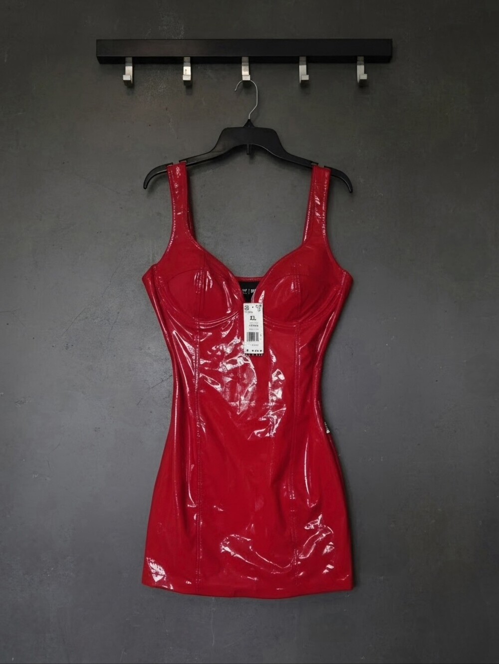 NWT Adidas x Ivy Park Faux Latex Tank Dress | Red, XL